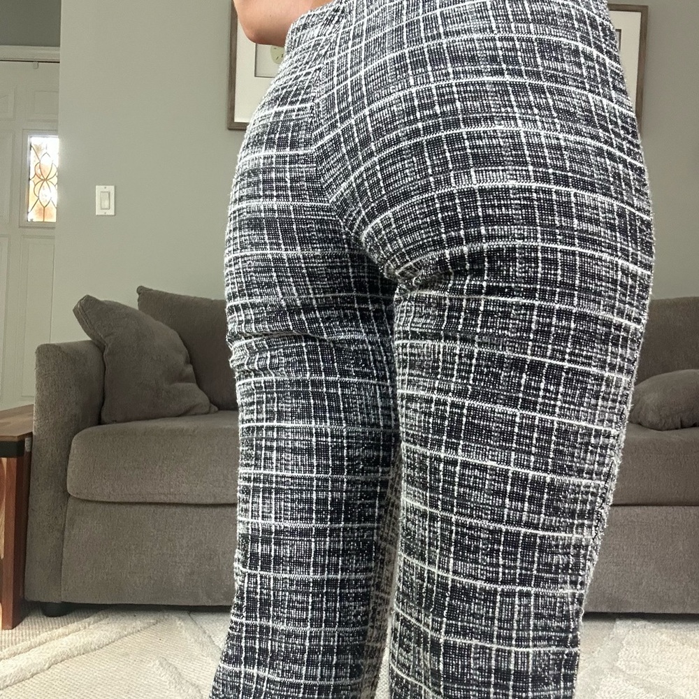 Zara Black and White Plaid Pants